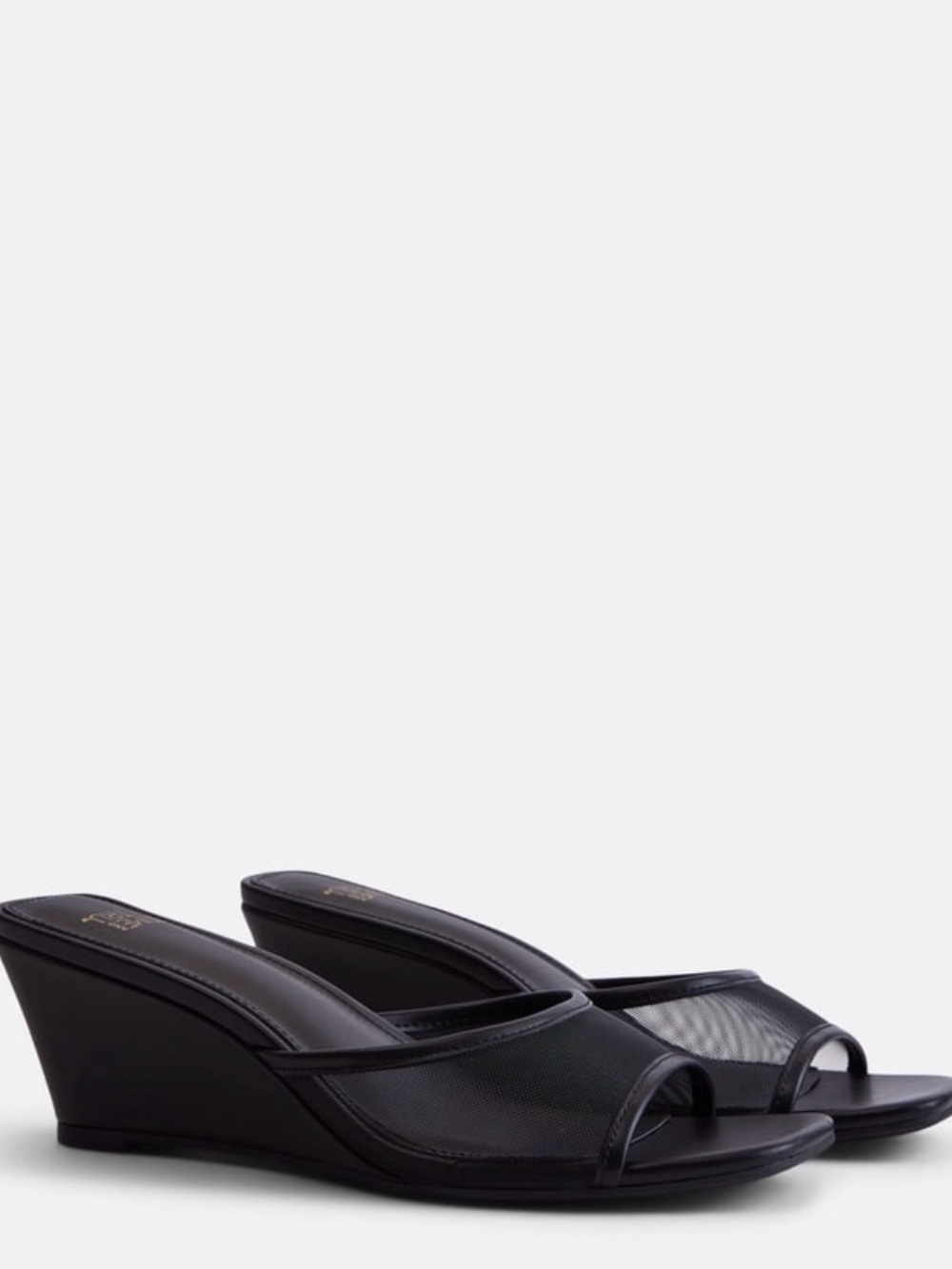 Time and Tru Women's Slip On Wedge Sandals black